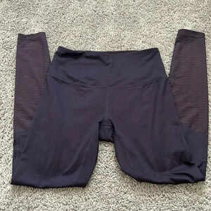 Manduka Aubergine Purple Workout Yoga Leggings With Rouched Details